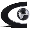 Megadream C Shape Decoration Magnetic Levitation Floating Globe World Map with LED Lights & 360 Degree Map Perfect Show for Kids Educational Gifts Teaching Demo Home Office – Black
