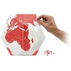 Palomar Foldable Hexagon Globe White and Red with 50 Red Pins Goes by Countries Non-Toxic Inks on Cordenons Wild Paper with 35% Cotton Medium 11.81" Inches