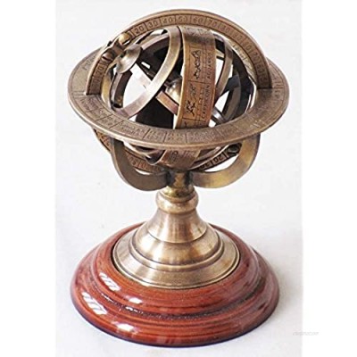 Shiv Shakti Enterprises Nautical Collectible Home Decor Brass Zodiac Globe Table Top 5" Armillary Sphere