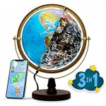 SJSMARTGLOBE with Interactive APP & LED Illuminated Constellations at Night Educational Content for Kids US-Patented STEM Toy 10 World Globe with Detailed map