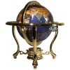 Unique Art 10-Inch Tall Table Top Blue Crystallite Ocean Gemstone World Globe with Gold Tripod Stand