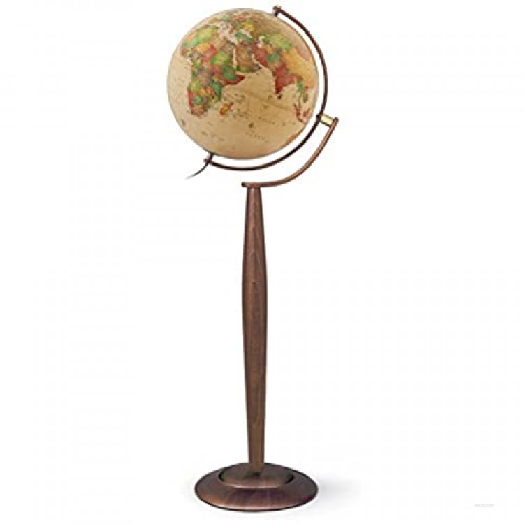 Waypoint Geographic Lyon 15 Decorative Floor Standing Globe with Multi-Directional Wood Meridian & Base (Ocean) World Classic Antique 9 Lb