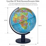 Waypoint Geographic World Globe for Kids - Scout 12” Desk Classroom Decorative Globe with Stand More Than 4000 Names Places - Current World Globe