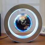YANGHX Floating Globe World Map 4inch Rotating Magnetic Mysteriously Suspended in Air World Map Home Decoration Crafts Fashion Holiday Gifts (Black)