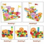 BeebeeRun Marble Run Building Blocks Set for Kid 111 PCS Marble Race Track Toy Classic Big Blocks STEM Toy for 5 6 7 8 9 10 Year Old Kids