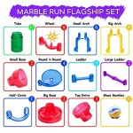 Gifts2U Marble Run Sets Kids 122 PCS Marble Race Track Game 90 Translucent Marbulous Pieces + 32 Glass Marbles STEM Marble Maze Building Blocks Kids 4+ Year Old