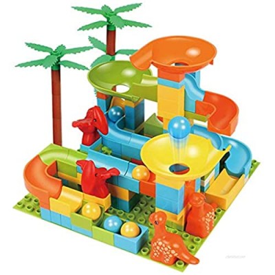 H HIBOBI 205pcs Marble Run Building Toys  Deluxe Big Blocks Bricks Set Compatible with All Major Brands Bulk Bricks Set   for Boys Girls Toddler Age 3+