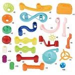 JOYIN 120Pcs Marble Run Toy Set Construction Building Blocks Toys for STEM Education (75 Plastic Pieces + 45 Glass Marbles)