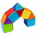 Magformers Basic Solid Opaue Rainbow 40 Pieces Rainbow Colors Educational Magnetic Geometric Shapes Tiles Building STEM Toy Set Ages 3+