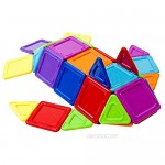 Magformers Basic Solid Opaue Rainbow 40 Pieces Rainbow Colors Educational Magnetic Geometric Shapes Tiles Building STEM Toy Set Ages 3+