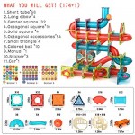 Magnetic Building Blocks with Car for Kids 174 Piece Pipe Magnetic Tiles Set 3D Clear Magnets Educational Toys Marble Run STEM Toy for Children Kids Boys Girls Age 3 4 5 6 7 8+ Year Old