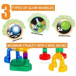 Marble Genius Glow Marble Run Starter Set - 115 Complete Pieces + Free Instruction App & Full Color Instruction Manual