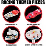 Marble Genius Marble Run Racing Set (200 Pieces) with Designer Marbles Racing Action Pieces & Tournament Board