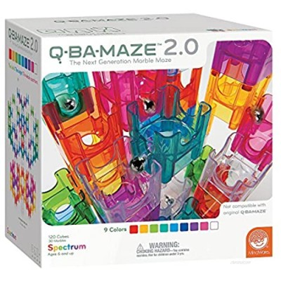 Q-BA-MAZE 2.0 Spectrum Color Set – The Next Generation Marble Maze – 120 Cubes  30 Marbles – Ages 6 and Up