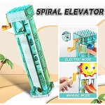 SUMXTECH Electric Marble Run Sets Compatible 255 PCS Building Blocks for Kids Educational Construction Toys Roof Side-Way with Spiral Elevator Marble Track for Age 3 Up Children