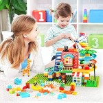 SUMXTECH Electric Marble Run Sets Compatible 255 PCS Building Blocks for Kids Educational Construction Toys Roof Side-Way with Spiral Elevator Marble Track for Age 3 Up Children