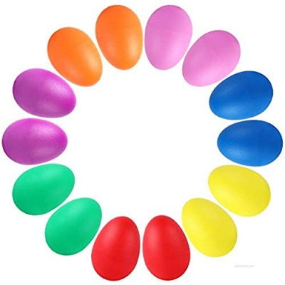 Augshy 14 PCS Plastic Egg Shakers Percussion Musical Egg Maracas Easter Egg Kids Toys (7 Colors)
