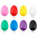 Augshy 18PCS Plastic Egg Shakers Percussion Musical Egg Maracas Easter Eggs with 8 Different Colors