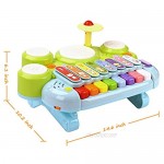 Baby Musical Montessori Toys 3 in 1 Piano Keyboard Xylophone Drum Set Sensory Preschool Learning Educational Developmental Toys Gift for Toddlers Baby Girl Boy Infant Toys 6 12 18 Months 2-4 Age