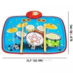 Bambiya Electronic Drum Pad Machine for Kids - Touch-Sensitive Toy Electronic Drum Set for Kids with 8 Drumming Areas 2 Play Modes and Adjustable Volume. ASTM Certified