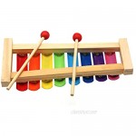 Dongshop Xylophone for Toddlers 1-3 Years Old Wooden Baby Xylophone with Child Safe Mallets Percussion Early Educational Musical Toy Gift for Kids Girls Boys (Rainbow Color)