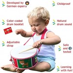 Extasticks Drums for Kids - Musical Toy Drum for Toddlers - Wooden Percussion Instrument for Children 3 Years + with Color-Coded Drum Book
