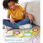 Fisher-Price BendyBand Roll-Up Drum Set—Electric Drums for Kids 1 Drum Mat 2 Drumsticks 6 Percussion Instrument Sounds Follow-Me Mode Musical Toys for Toddlers Ages 3+