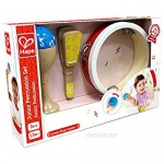 Hape Junior Percussion Set | 3 Piece Wooden Percussion Instrument Set for Toddlers E0615