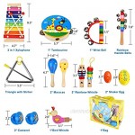 kingdous Kids Musical Instruments Sets Toys Baby Musical Toys Percussion Instruments Preschool Educational Early Learning Wooden Toys with Storage Bag for Kids Baby Babies Children Boys and Girls