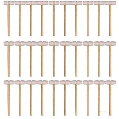 KRISMYA Mini Wooden Hammers for Chocolate 30 Pcs Small Wooden Mallets for Breakable Chocolate Heart Crab Hammer Toy Mallets for Kids  Crafts and Party Game Props