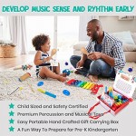 Learning Toy Boxes Toddler Musical Instruments for Kids Band 32 PCS Musical Toys with Gift Box Wooden Maracas Xylophone Set for Children Encourage Music Sense for Kids Preschool Educational Learning