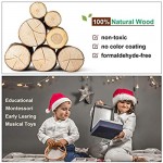 LOOIKOOS Toddler Musical Instruments Natural Wooden Percussion Instruments Toy for Kids Preschool Educational Musical Toys Set for Boys and Girls with Storage Bag