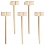 Mini Wooden Hammers for Chocolate SPWOLFRT 6 Pcs Small Wooden Mallets for Breakable Heart Toy Mallets for Kids Crafts and Party Game Props (6)