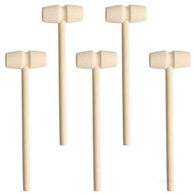 Mini Wooden Hammers for Chocolate  SPWOLFRT 6 Pcs Small Wooden Mallets for Breakable Heart  Toy Mallets for Kids  Crafts and Party Game Props (6)
