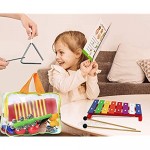 Musical Instrument Set for Kids with Xylophone - Percussion Preschool Set for Children - 3 Little Pig Fairy Tale