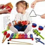 Musical Instrument Set for Kids with Xylophone - Percussion Preschool Set for Children - 3 Little Pig Fairy Tale