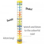 Rainmaker - 16 Inch Rain Stick Musical Instrument For Babies Toddlers And Kids - Turn Over And Watch The Colorful Beads Flow Down The Tube As It Creates The Soothing Sound Of Rain