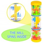 Rainmaker with Mill - Rain Sound Effect Rattle Tube- Noise Music Sensory Instrument 8 in Long