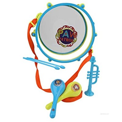Sakar Paw Patrol Six Piece Kids Drum Kit Musical Paw Patrol Toys  Drum Set for Kids Music & Education  Comes with 4 Kids Instruments  2 Drum Sticks  Bonus Toy Strap for Drums