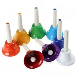 【The Best Deal】OriGlam 8 Note Diatonic Metal Hand Bells Set Musical Instrument for Kid Children Musical Toy Percussion Instrument