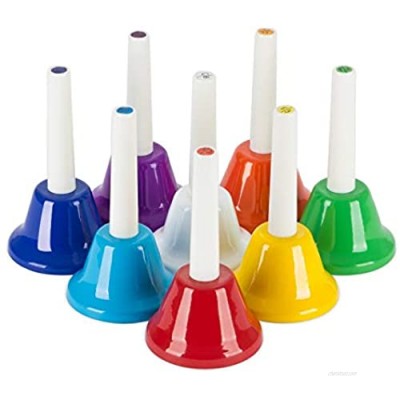 【The Best Deal】OriGlam 8 Note Diatonic Metal Hand Bells Set Musical Instrument for Kid Children Musical Toy Percussion Instrument