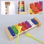Xylophone for Toddlers and Kids Baby Boys and Girls Wooden Musical Instrument Toys for Birthday DIY Idea for Mini Musicians Glockenspiel with Child Safe Mallets Music Cards and Harmonica