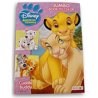 Animal Friends Big Fun Book to Color - Cuddle Buddies - 80 Pages - Inclues Lady and The Tramp  Bambi  Lion King  and More