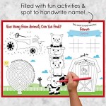 Big Dot of Happiness Farm Animals - Paper Barnyard Birthday Party Coloring Sheets - Activity Placemats - Set of 16