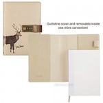 Crafted Notebook with Combination Lock Secret Diary Writing PU Leather Cute Animal Journal Notepad with Pen Holder for Girl and Boy Christmas or Valentine's Gift Refillable A5 112 Sheets (Cat)
