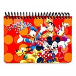 Disney Mickey and Minnie Mouse Drawstring Backpacks Plus Lanyards with Detachable Coin Purse and Autograph Books (Set of 6) (Red - Red)