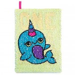 Fashion Angels Style.Lab Magic Sequin Journal Narwhal / One of a Kind (77038) Reversible Sequin 80 Page Lined Journal