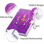 FUMOXING Unicorn Diary with Lock and Keys for Girls Magic Reversible Sequin Journal Secret Travel Notebook for Kids (Purple)