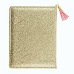 Graphique Glitter Love Snap Journal Gold Glitter – Cute Portable Notebook 200 Lined Pages 6” x 8.25” x .75” – Perfect for Note Taking List Making and Much More