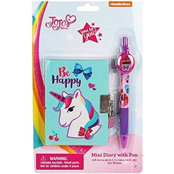 JoJo Siwa Fun Mini Diary with Pen for Girls Be Happy Unicorn Diary and Cupcake Pen